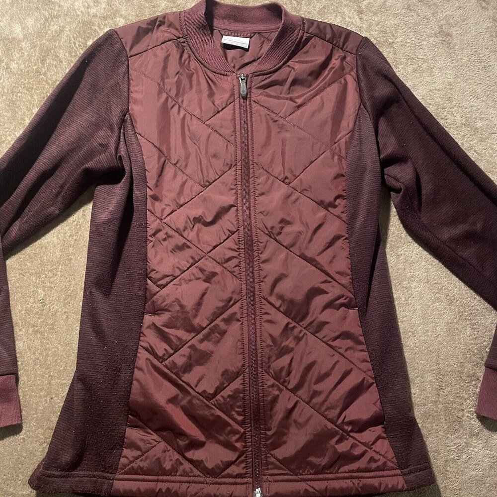 Columbia Jacket Womens Size Medium Purple Stretch Quilted Burgundy Coat